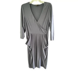 BCBGMAXAZRIA Women's black Long Sleeve Midi Ruffle Dress Size Large